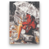 Kép 2/7 - Magányos Nő az Esőben - számfestő készlet