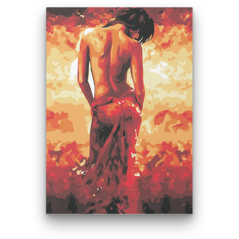Tüzes Topless Nő - számfestő készlet