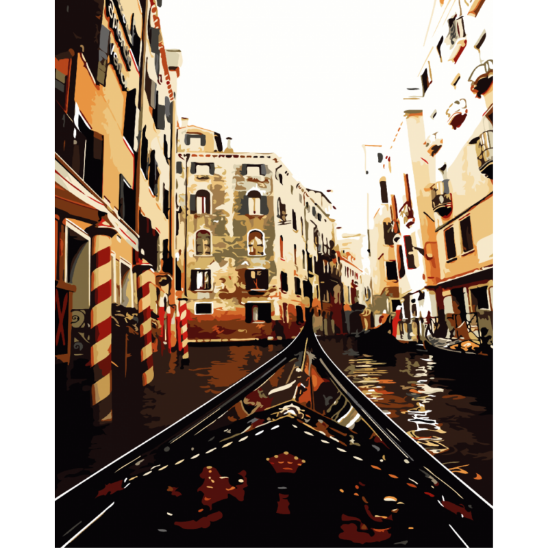 Velencei Csónakázás - számfestő készlet
