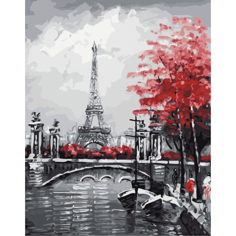 Eiffel Torony a Folyóról - számfestő készlet