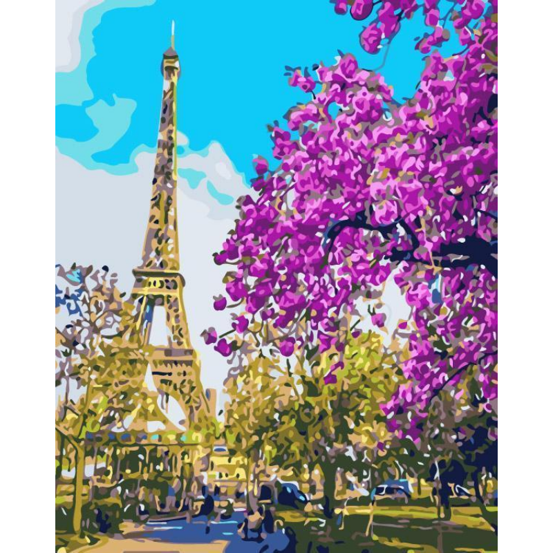 Virágzó Párizs - számfestő készlet