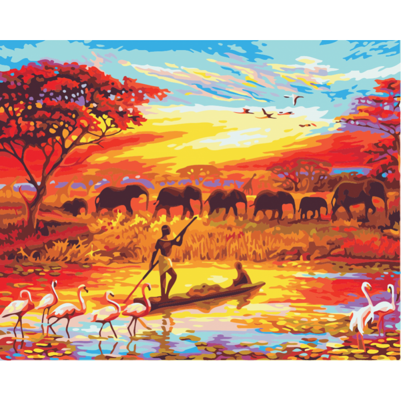 Elefántcsorda - számfestő készlet