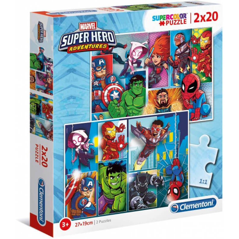 2x20 db-os Super Color puzzle Marvel Clementoni 24768