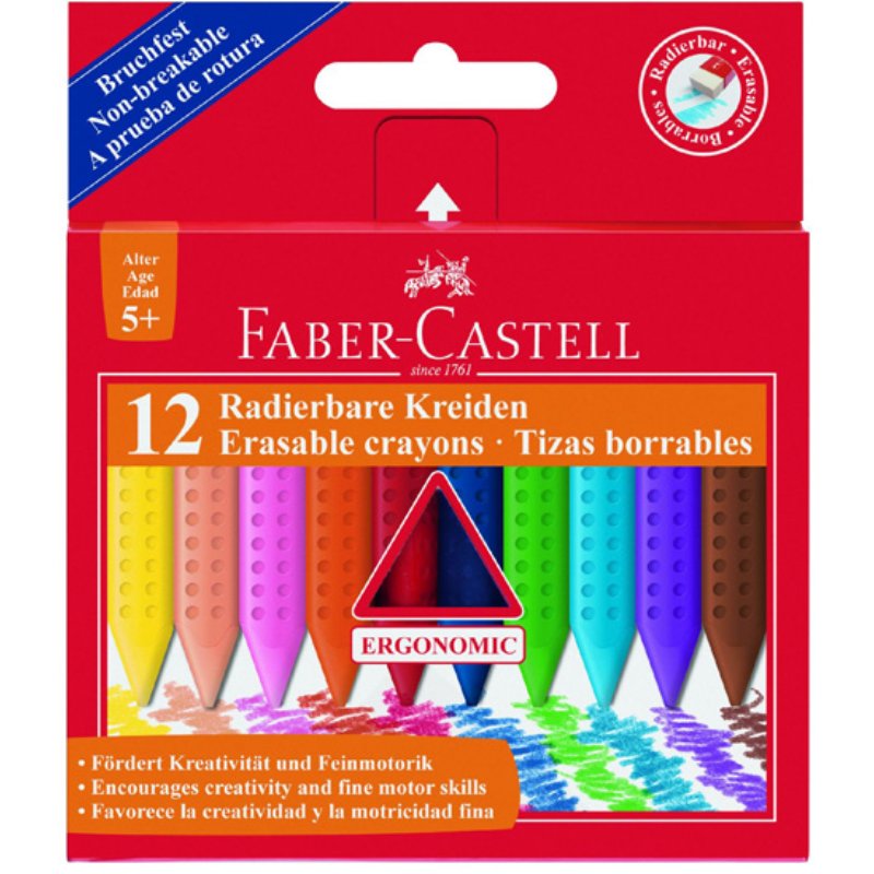 Faber Castell Zsírkréta Radírozható 12 darab/doboz