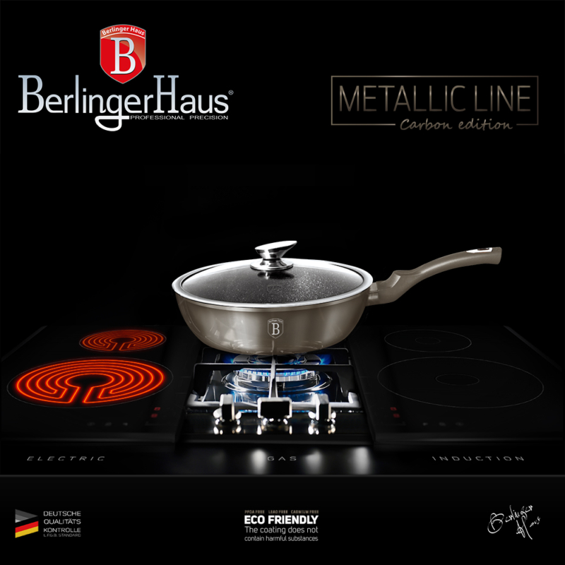 Berlinger Haus mély serpenyő fedővel 24 cm, Carbon Metallic Line